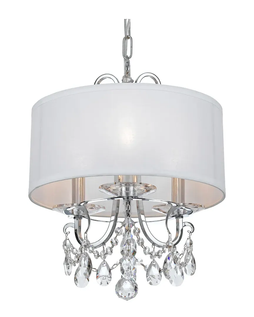 Othello 3-Light Mini Chandelier with Shade - Chrome, White