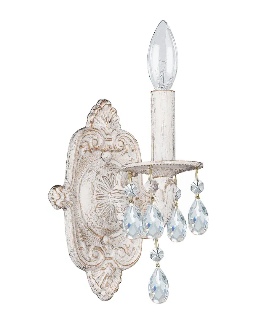 Paris Market 1-Light Swarovski Strass Crystal Sconce - Antique White