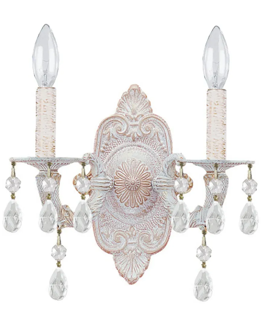 Paris Market 2-Light Sconce Clear Crystal - Antique White