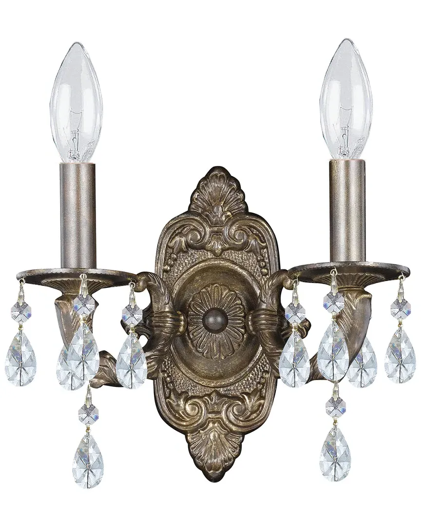 Paris Market 2-Light Sconce Hand Cut Crystal - Venetian Bronze