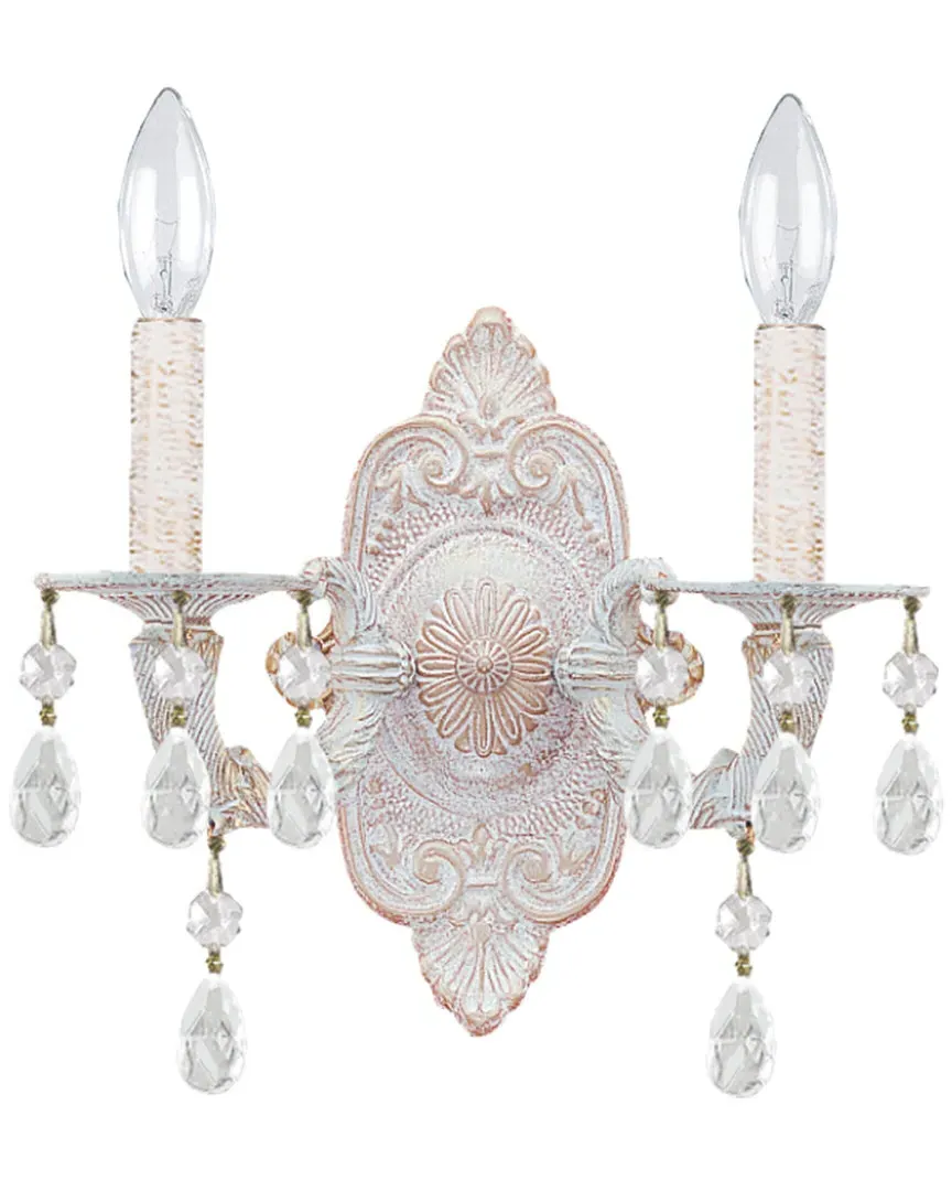 Paris Market 2-Light Sconce Swarovski Spectra - Antique White