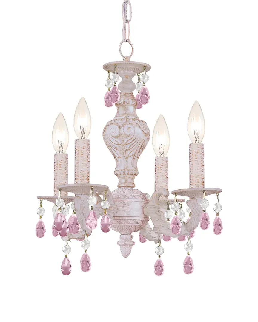 Paris Market 4-Light Mini Chandelier - Antique White, Wrought Iron