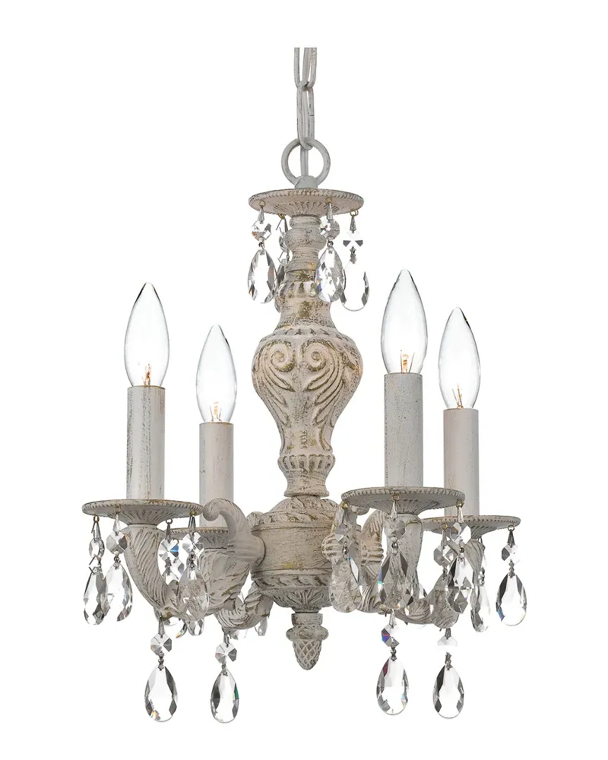 Paris Market 4-Light Mini Chandelier - Antique White, Wrought Iron