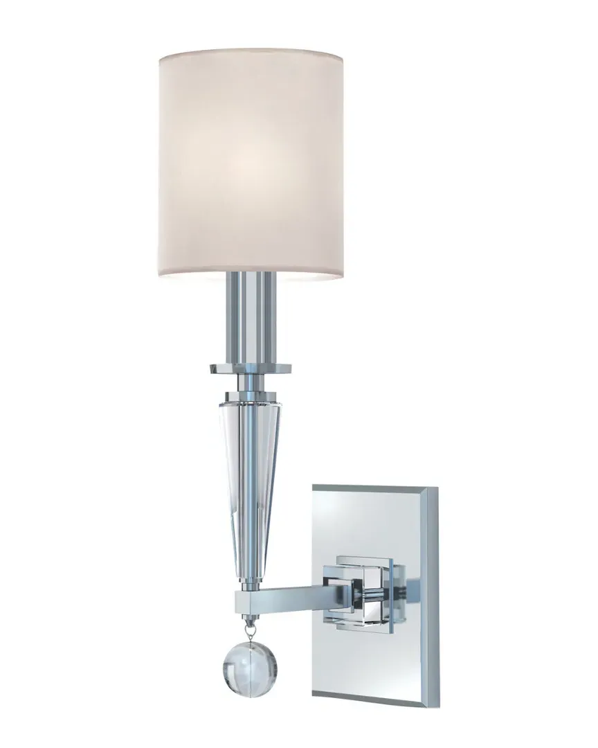 Paxton 1-Light Sconce - Polished Nickel, Crystal