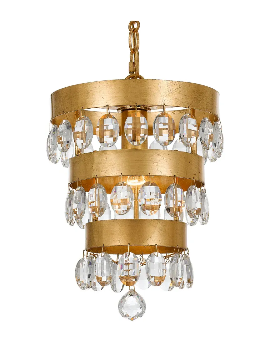 Perla 1-Light Mini Chandelier - Antique Gold, Wrought Iron