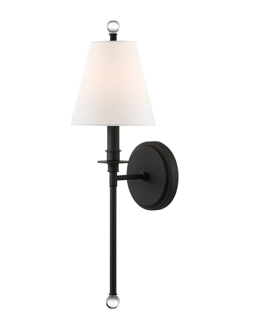 Riverdale 1-Light Wall Sconce - Black, Steel image