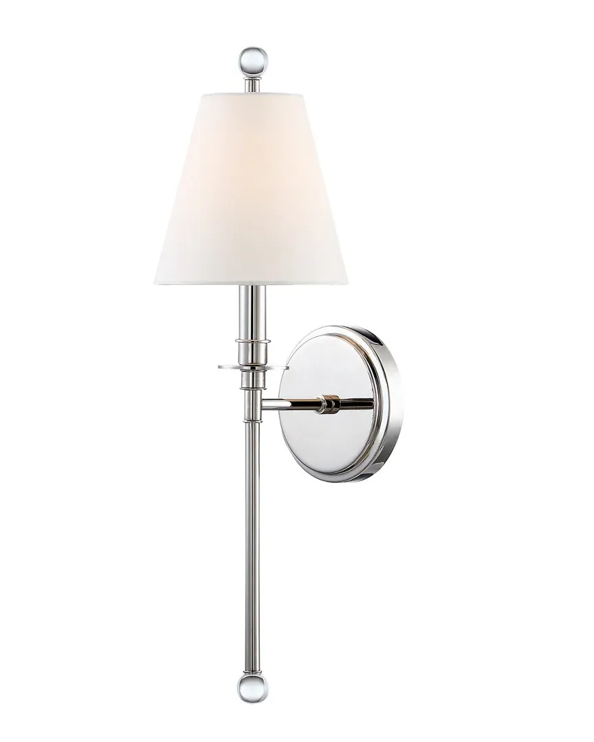 Riverdale 1-Light Wall Sconce - Polished Nickel, Steel