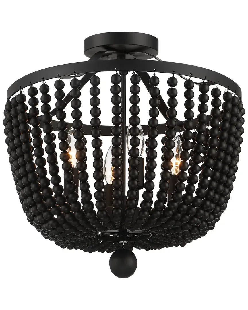 Rylee 4 Light Ceiling Mount - Black, Wrought Iron image
