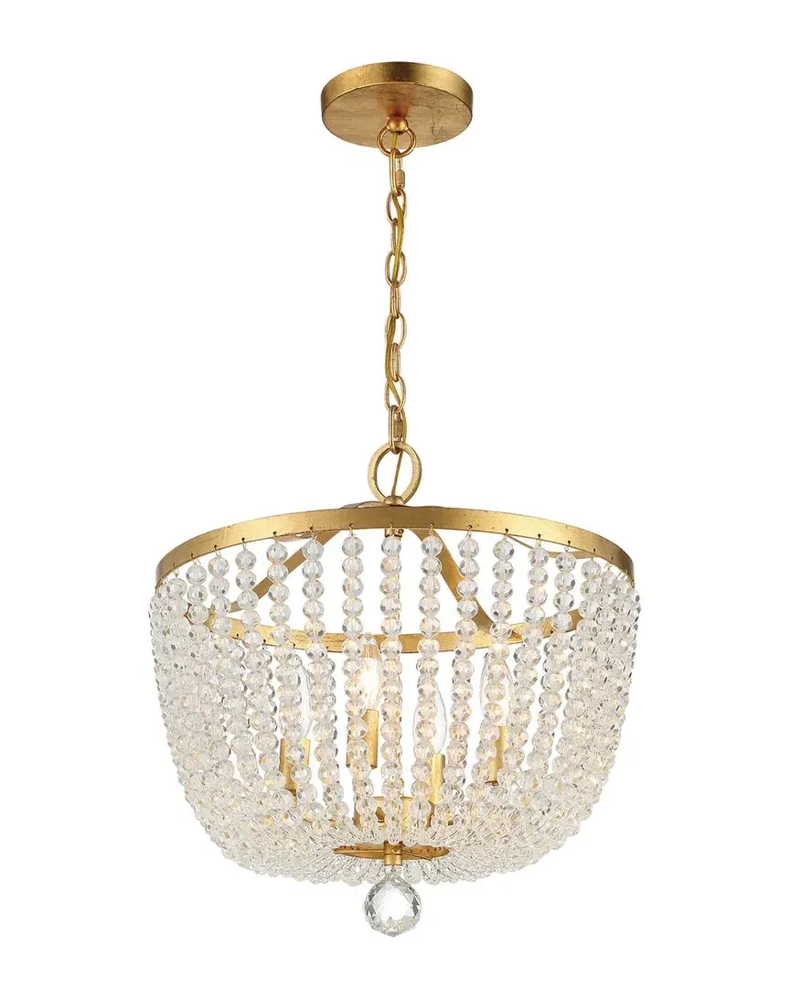 Rylee 4 Light Chandelier - Antique Gold, Wrought Iron