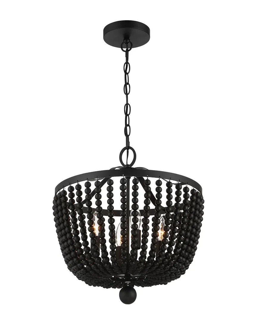 Rylee 4-Light Chandelier - Black, Wrought Iron