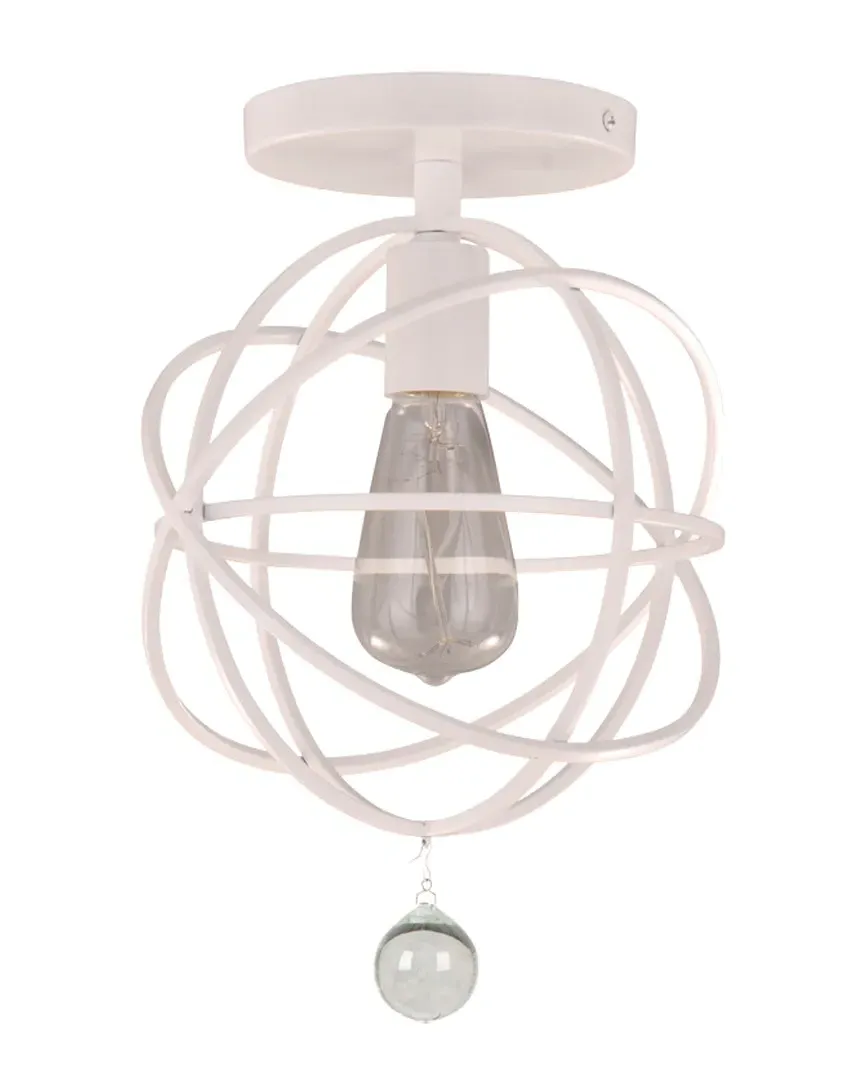 Solaris 1-Light Ceiling Mount - Wet White, Wrought Iron image