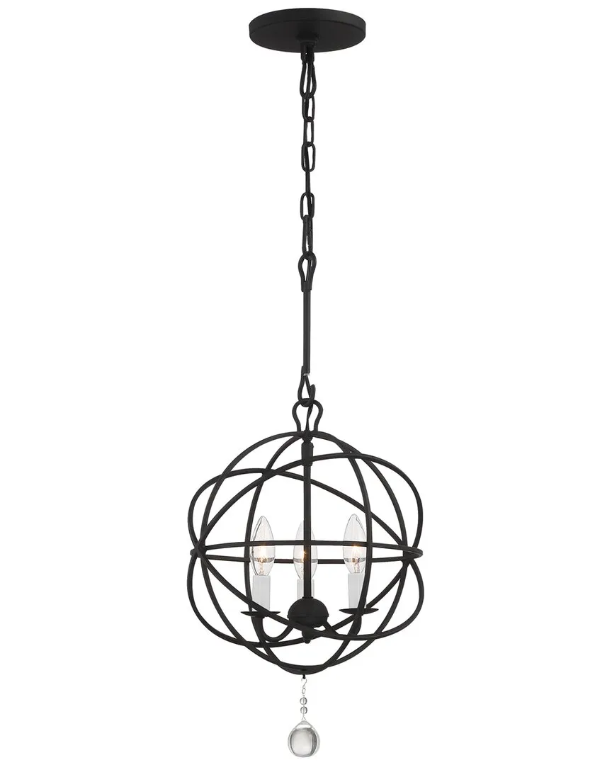 Solaris 3-Light Mini Chandelier - Black, Steel image