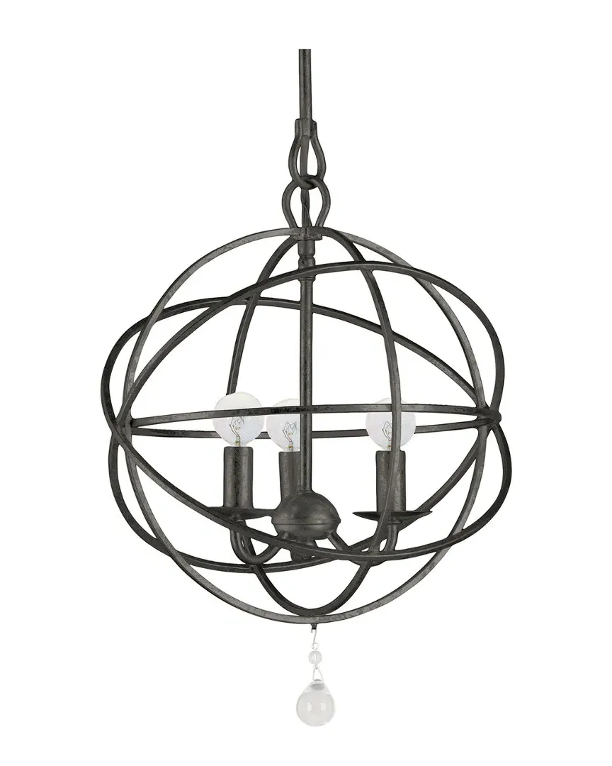 Solaris 3-Light Mini Chandelier - English Bronze, Wrought Iron