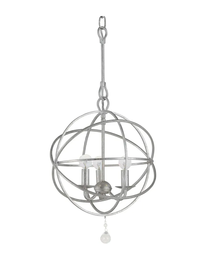 Solaris 3-Light Mini Chandelier - Old Silver, Wrought Iron