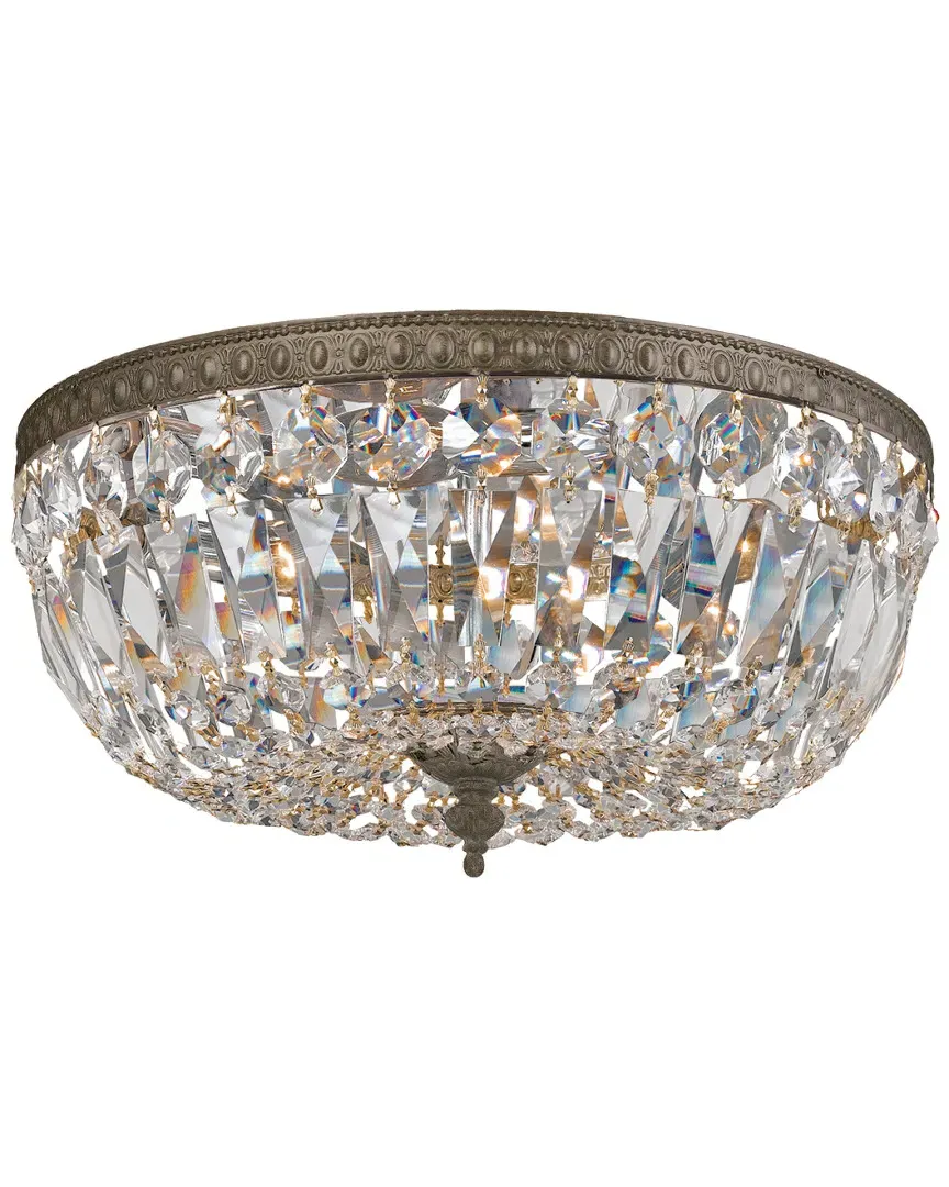 Swarovski 3-Light Ceiling Mount - English Bronze, Brass