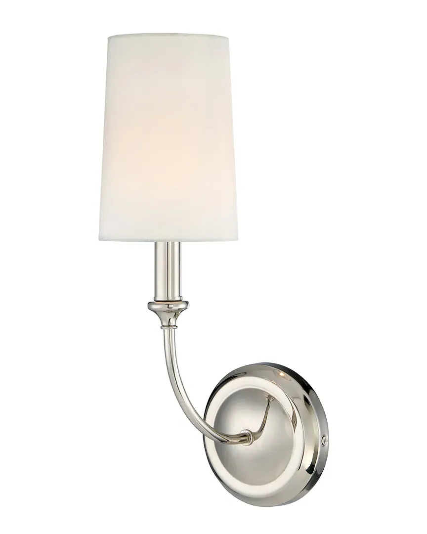Sylvan 1-Light Wall Sconce - Polished Nickel, Silk