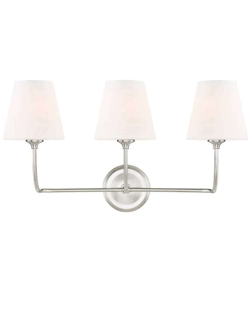 Sylvan 3-Light Bathroom Vanity Light - Brushed Nickel, Glass