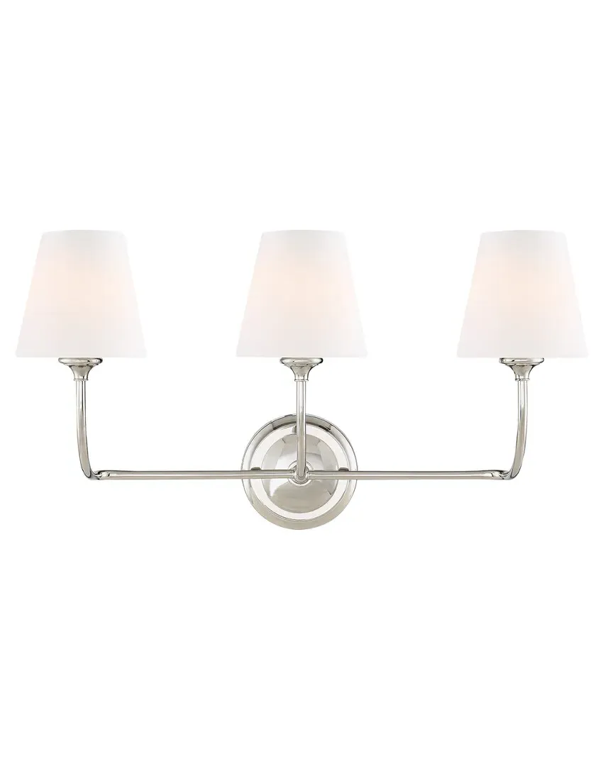Sylvan 3-Light Bathroom Vanity Light - Polished Chrome, Glass