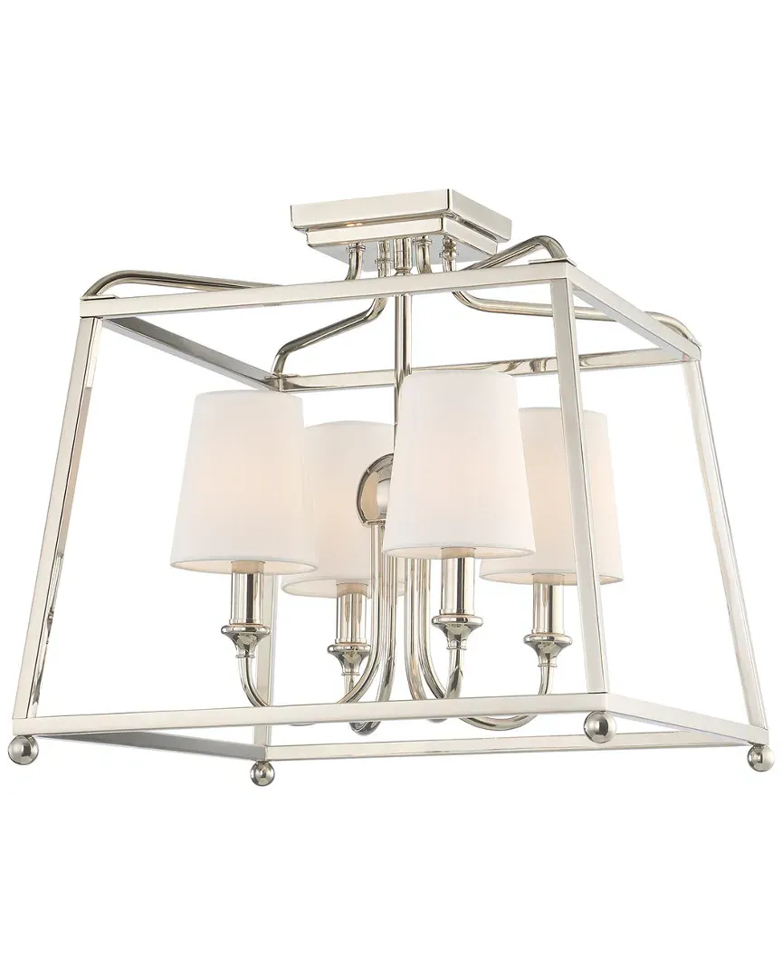 Sylvan 4-Light Flush Mount - Polished Nickel, Steel image