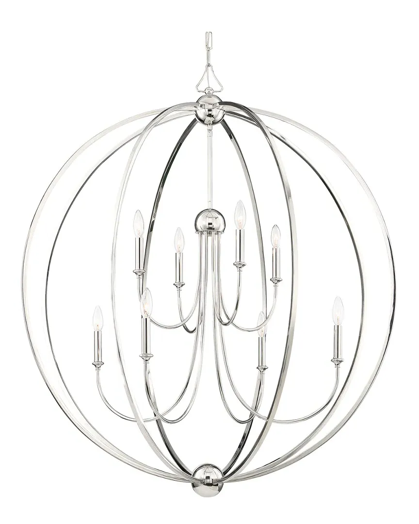 Sylvan 8-Light Chandelier - Polished Nickel, White Silk