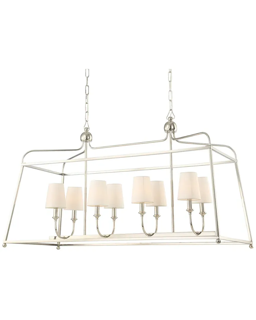 Sylvan 8-Light Chandelier - Polished Nickel, White Silk