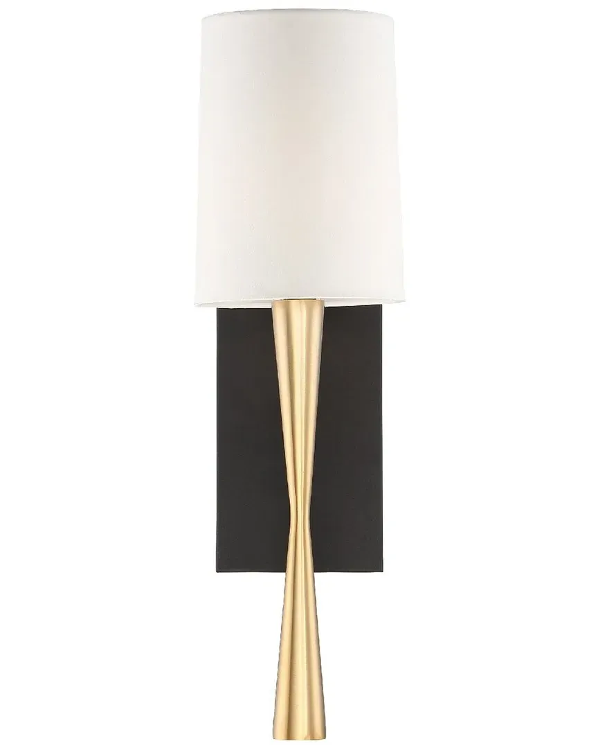 Trenton 1-Light Wall Mount - Aged Brass, Black Forged image