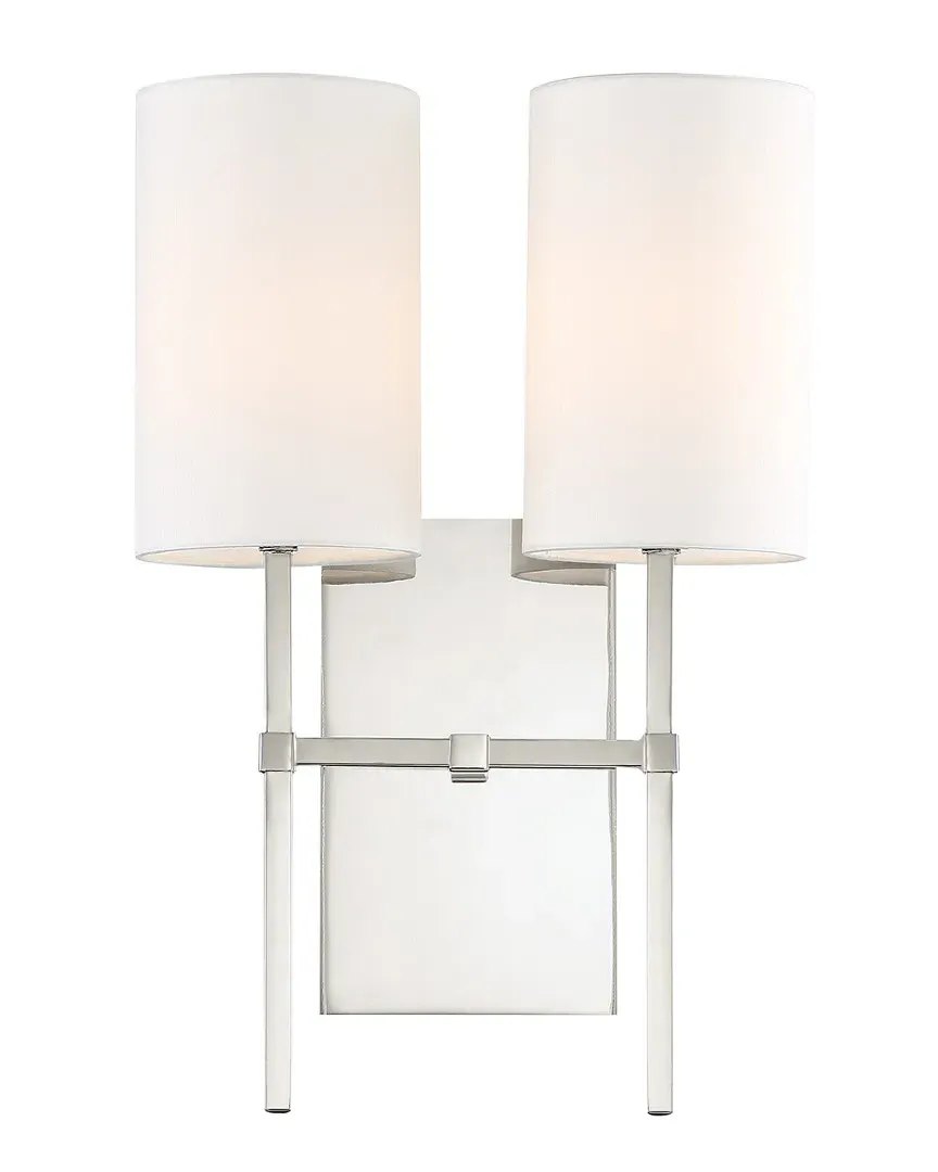 Veronica 2-Light Wall Sconce - Polished Nickel, Steel