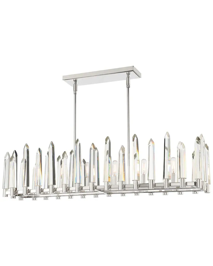 Watson 6 Light Linear Chandelier - Polished Nickel, Steel