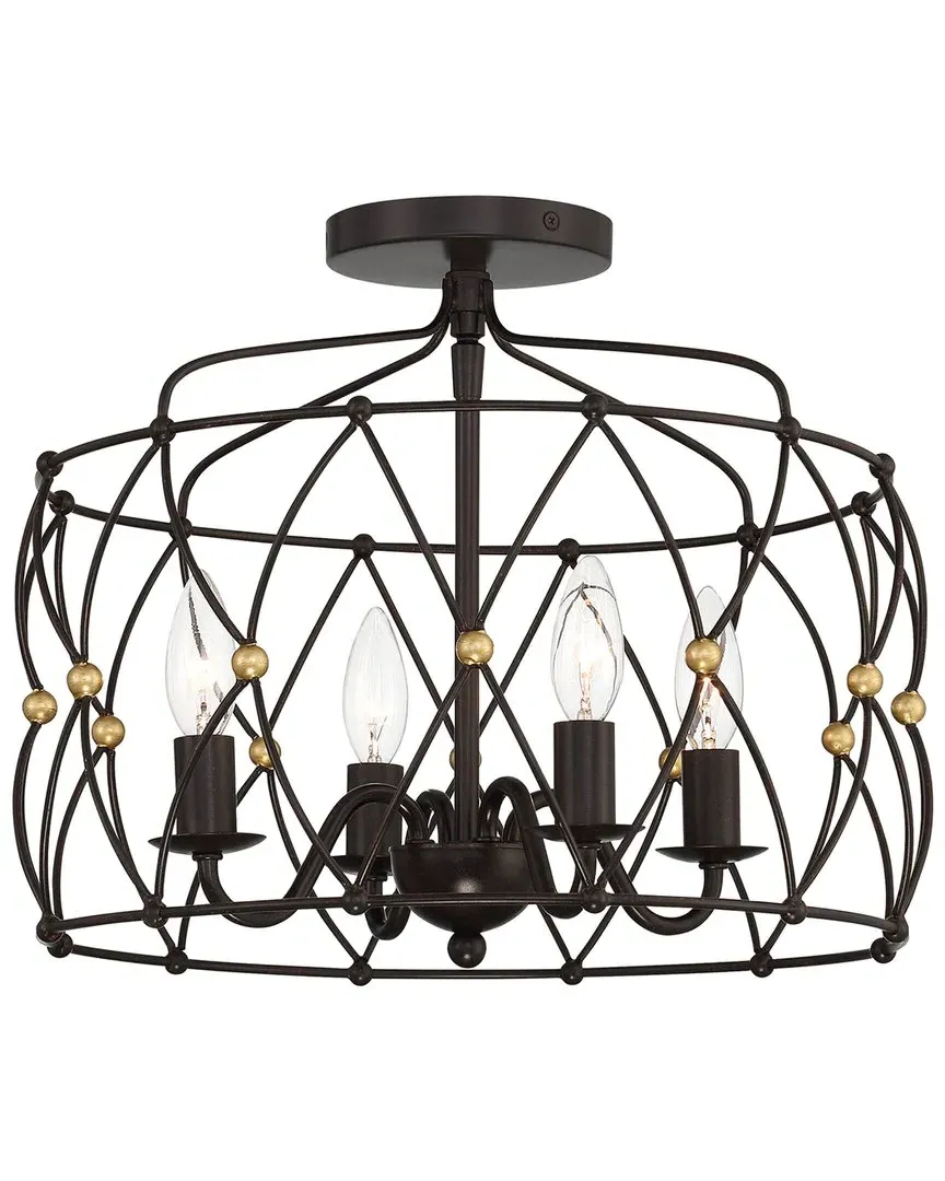 Zucca 4 Light Ceiling Mount - English Bronze, Steel image