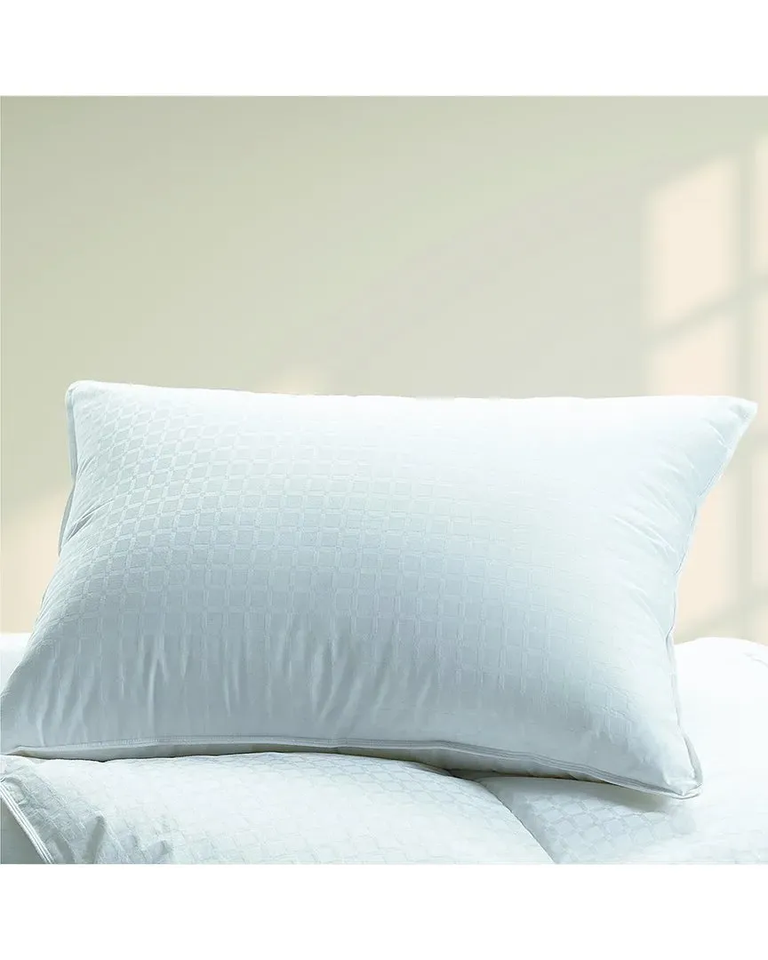 700FP White Down Windowpane Pillow - White, Cotton image