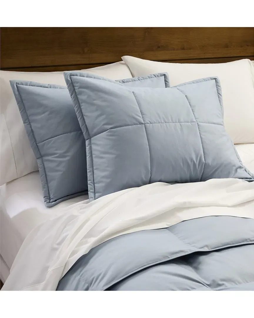 Chroma Standard Quilted Pillow Sham - Steel Blue, Cotton