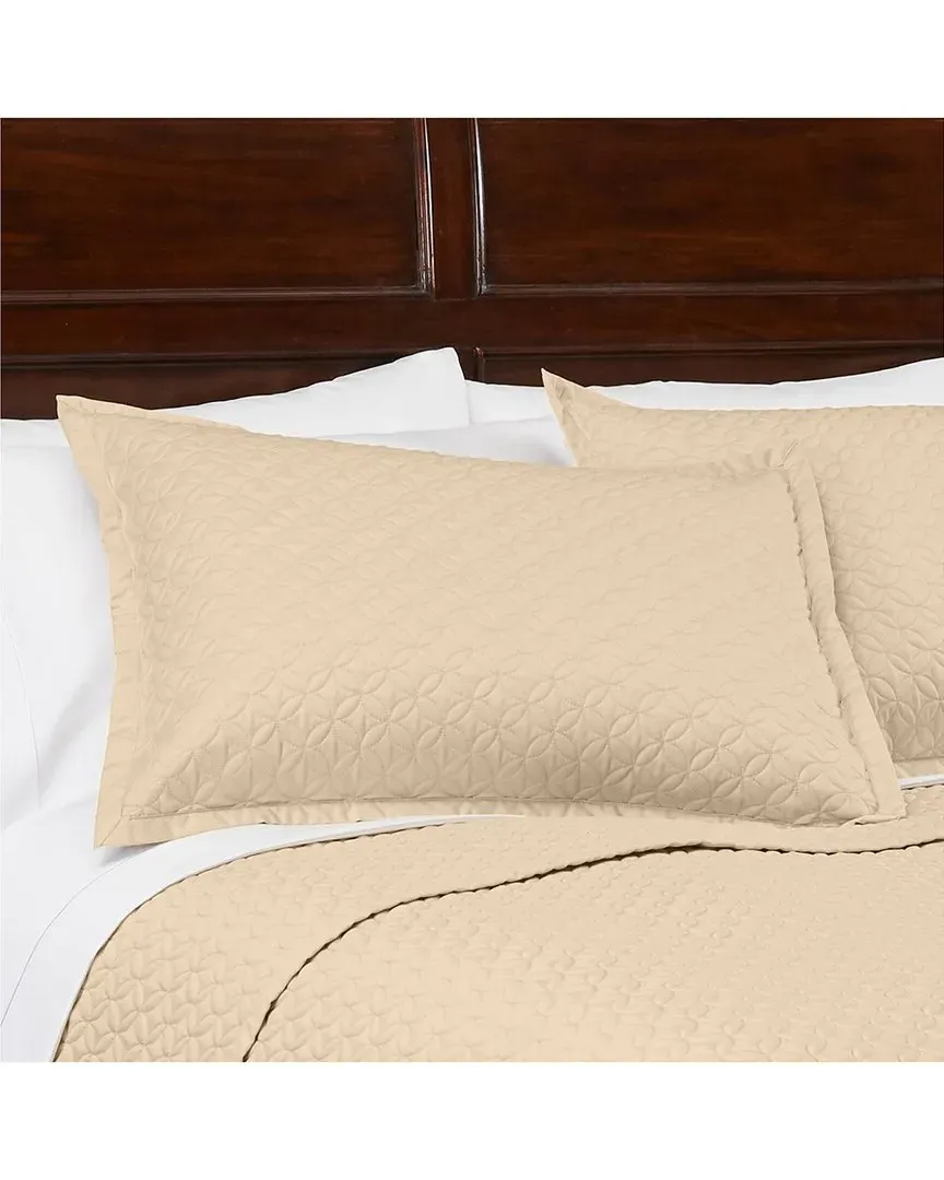Sateen Meridian King Quilted Sham - Brown, Cotton