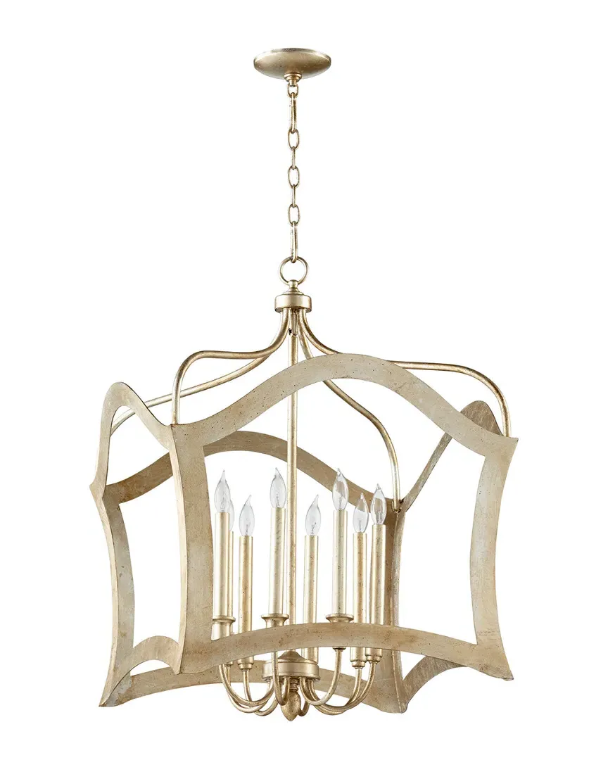 Milan Eight Light Pendant - Aged Silver Leaf image