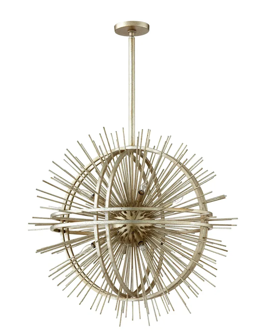 Saturn Burst 8-Light Pendant - Silver Leaf image