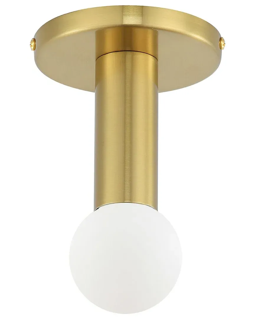 Adams 1-Light Flush Mount - Brass, Metal