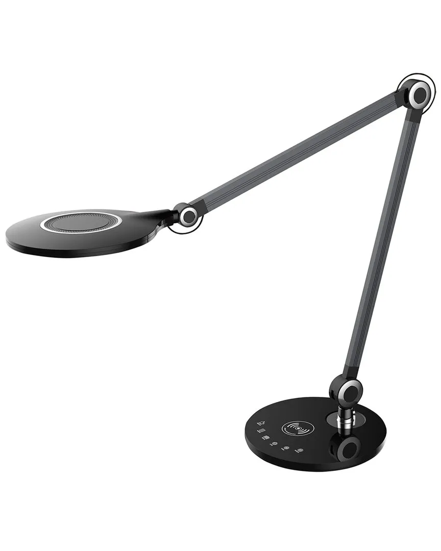 Alina Desk Lamp with Wireless Charging - Black, Plastic image