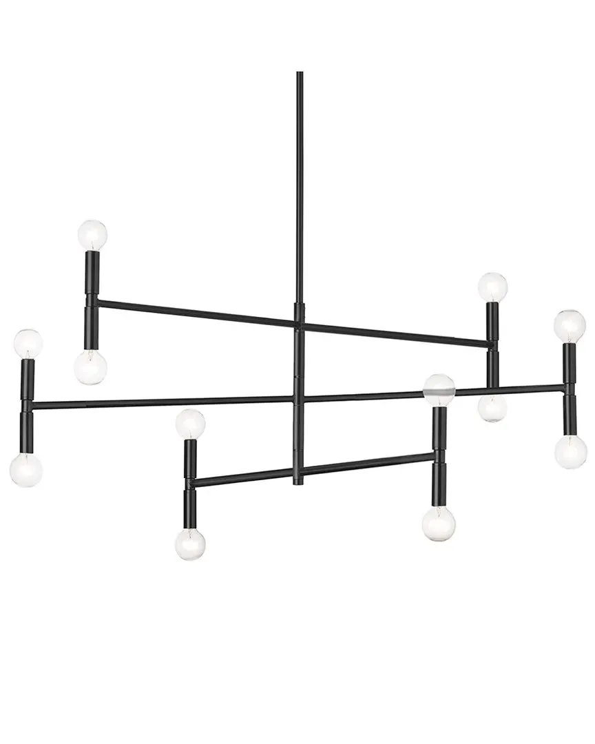 Ava 12-Light Chandelier Large - Black, Metal image