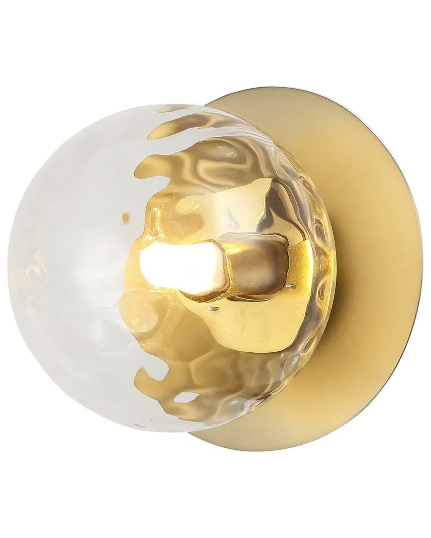 Burlat 1-Light Wall Sconce - Aged Brass, Clear Glass