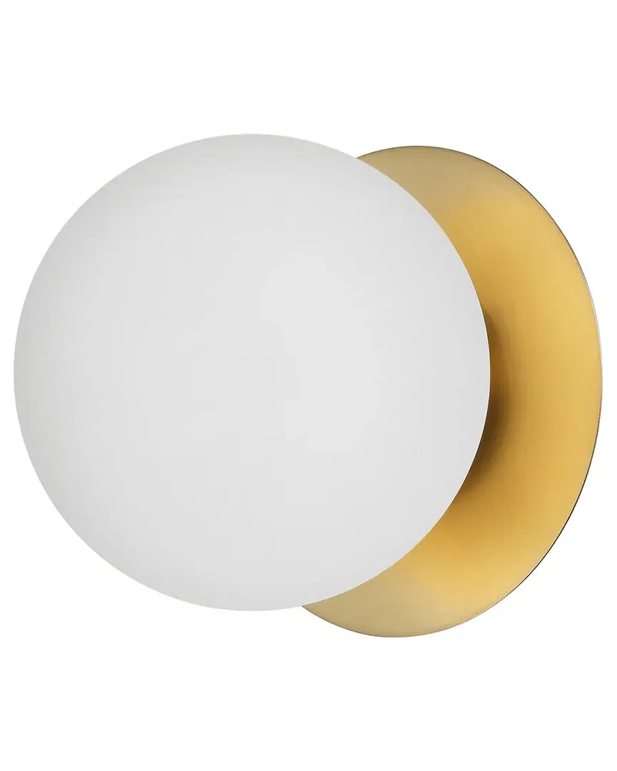 Burlat 1-Light Wall Sconce - Aged Brass, White Glass