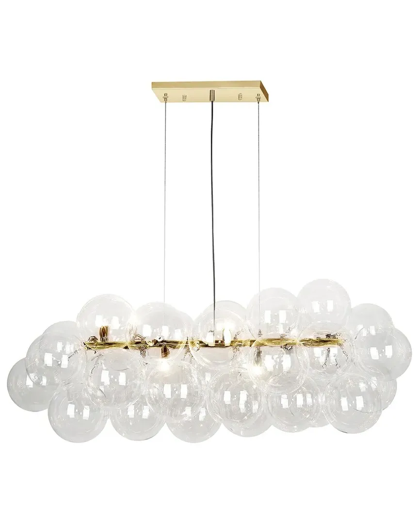 Comet 10-Light Horizontal Pendant - Clear, Aged Brass