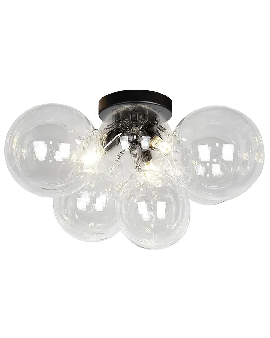 Comet 3-Light Flush Mount - Black, Glass image