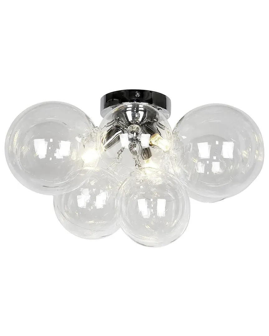 Comet 3-Light Flush Mount - Chrome, Glass