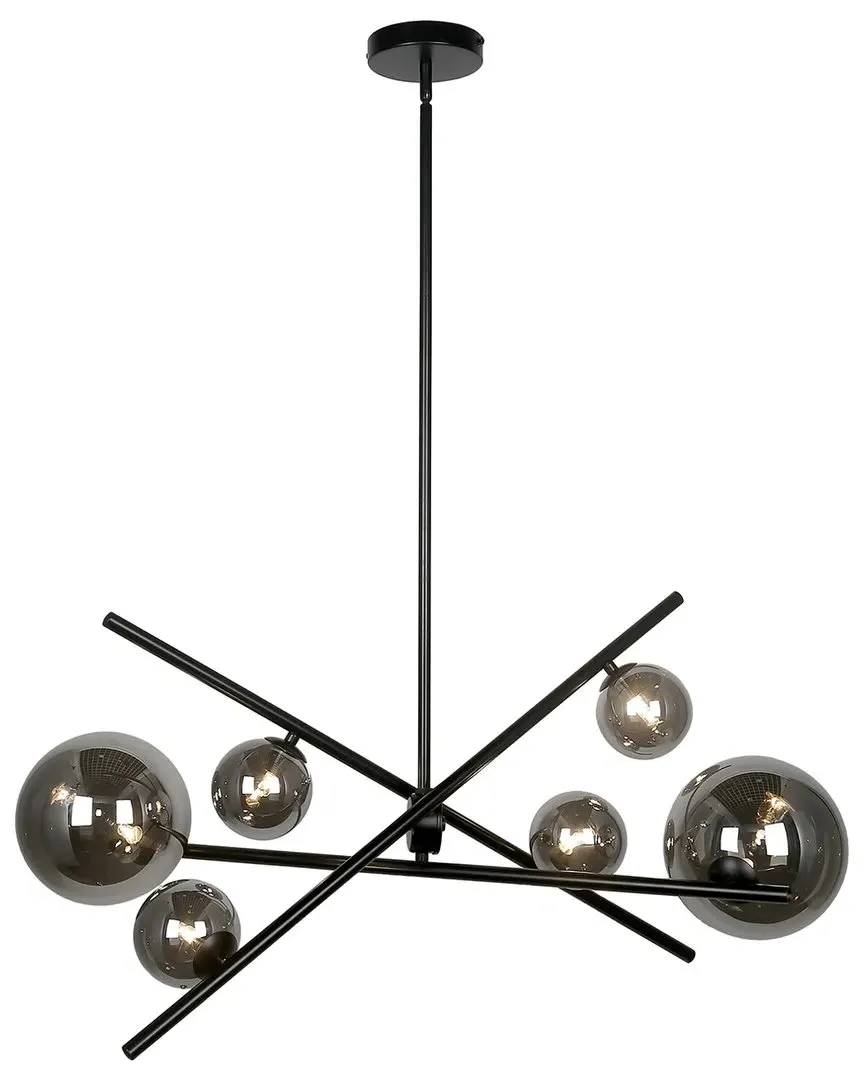Dainolite Pamela 6-Light Horizontal Chandelier - Black image
