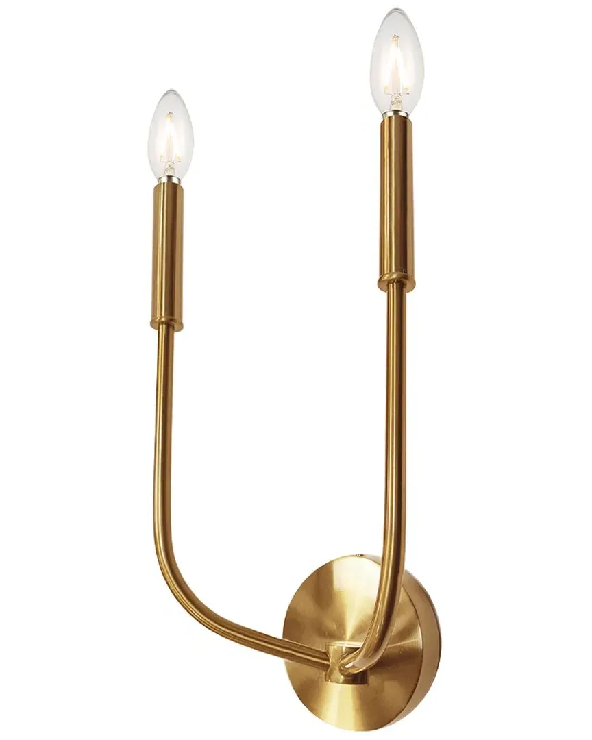 Eleanor 2-Light Wall Sconce - Aged Brass, Metal