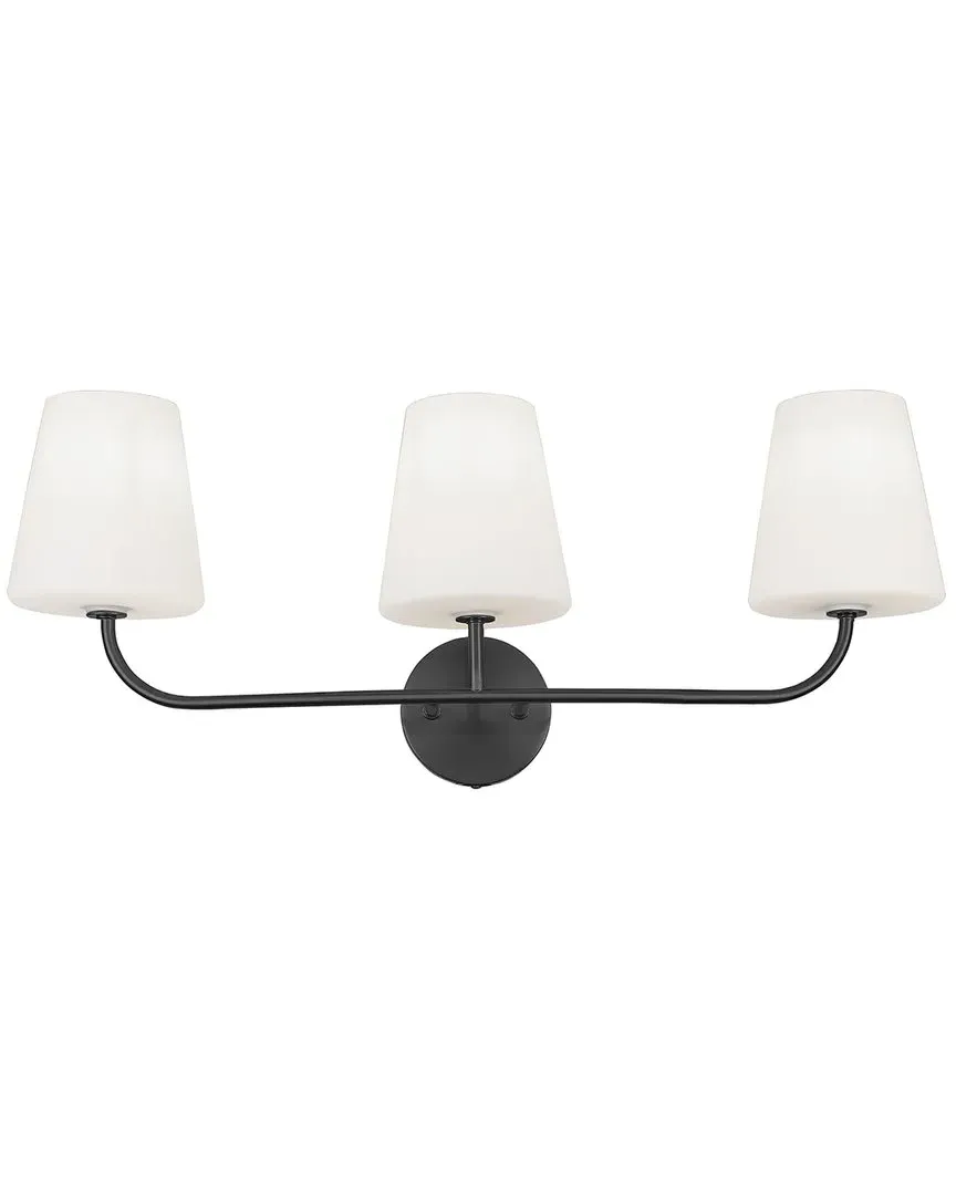 Eleanor 3-Light Vanity Light - Black, Glass image