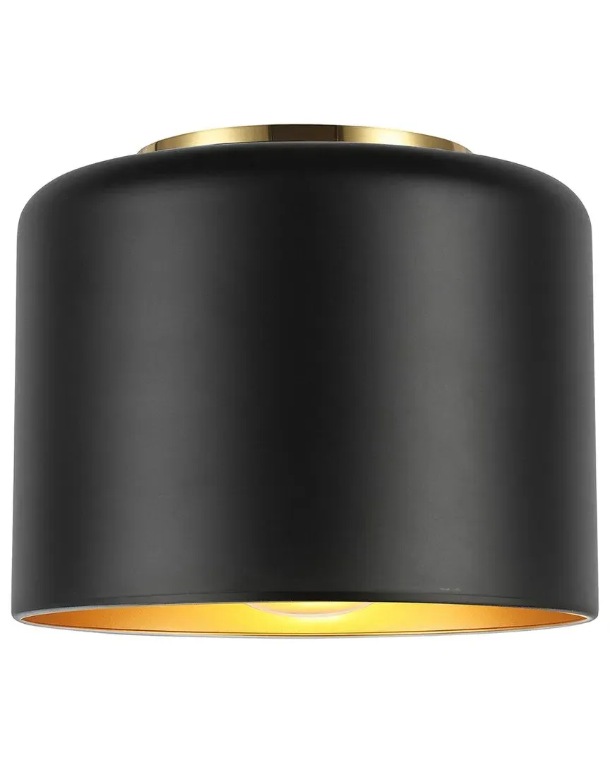 Emilia 1-Light Flush Mount - Black, Metal
