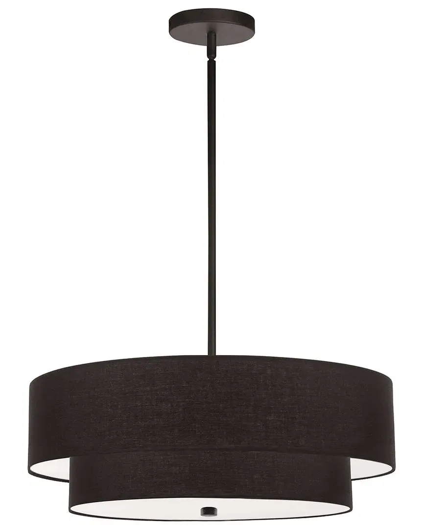 Everly 4-Light 2-Tier Pendant - Black, Metal image
