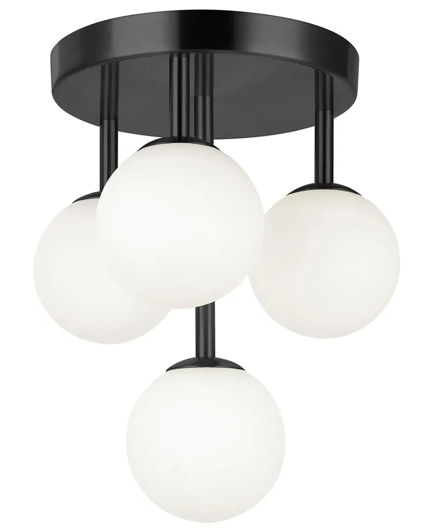 Megallan 4-Light Flush Mount - Black, Glass image