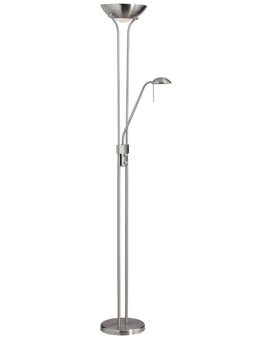 Mother & Son Floor Lamp with Reading Light - Chrome, Metal