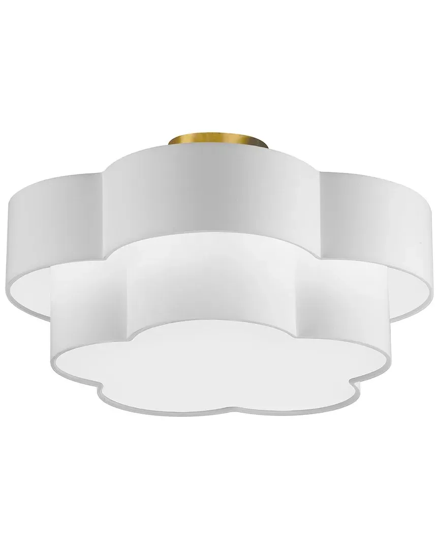 Phlox 3-Light Flush Mount Large - White, Fabric image